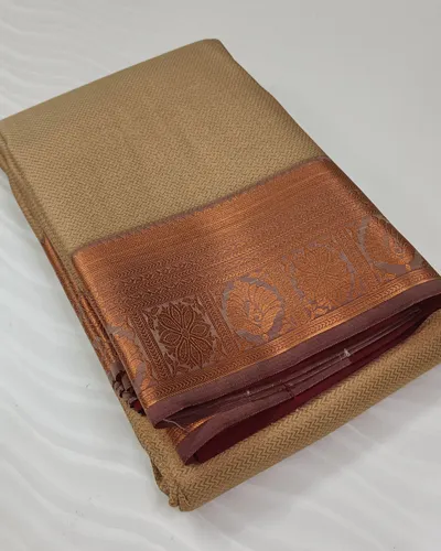 Pastel Cream Semi Kanjivaram