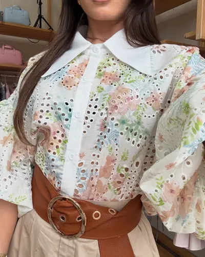 Dress Up Diva Garden Whisper Schiffli Shirt – 4 Luxe Florals