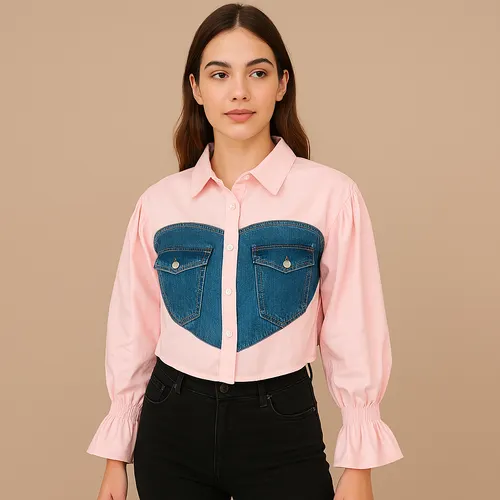 Denim Heart Drama Shirt – Wear Your Style on Your Sleeve