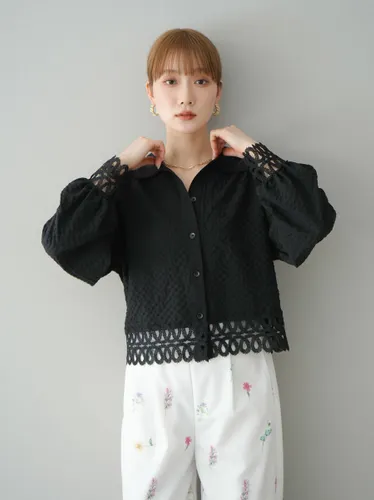 Luxe Textured Shirt with Crochet Trim | Premium Quality