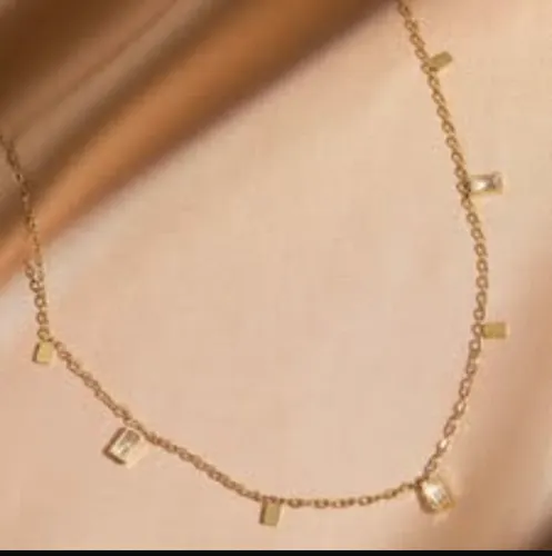 Minimal white stone necklace 
