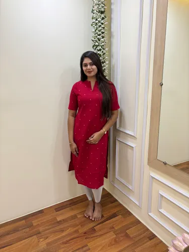 Red Handloom Cotton Kurti