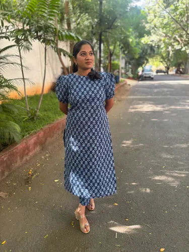 Blue Kantha Cotton Co ords Set 