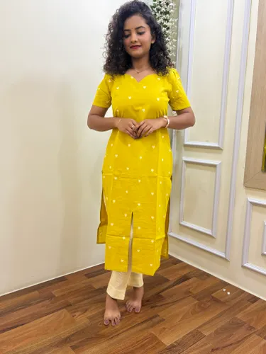 Mustard Yellow Handloom Cotton Coords