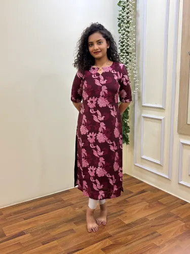Maroon Muslin kurti 