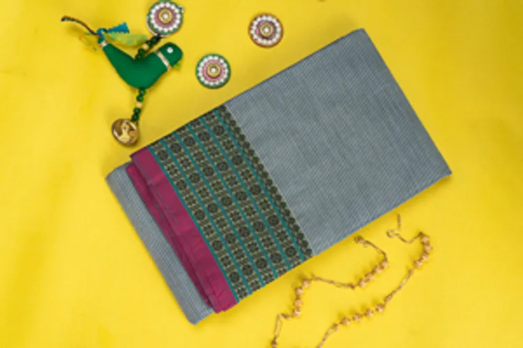 CHETTINAD  COTTON WITH THREAD BUTTA BORDER