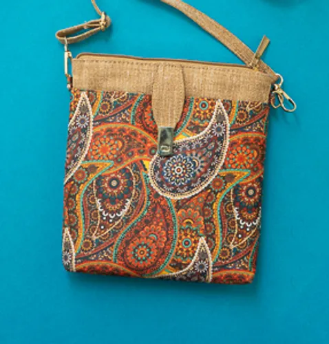 Ajrakh Print Silk Sling bag With mango Prints