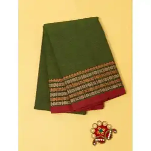 Exclusive Chettinad Cotton Sarees with Fancy Golden Zari Borders for Women