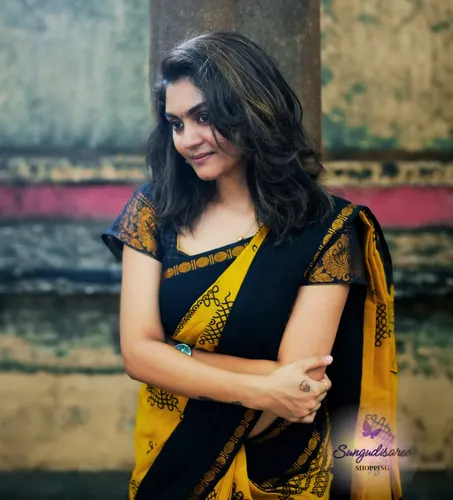 Mustard with black kolangal printed