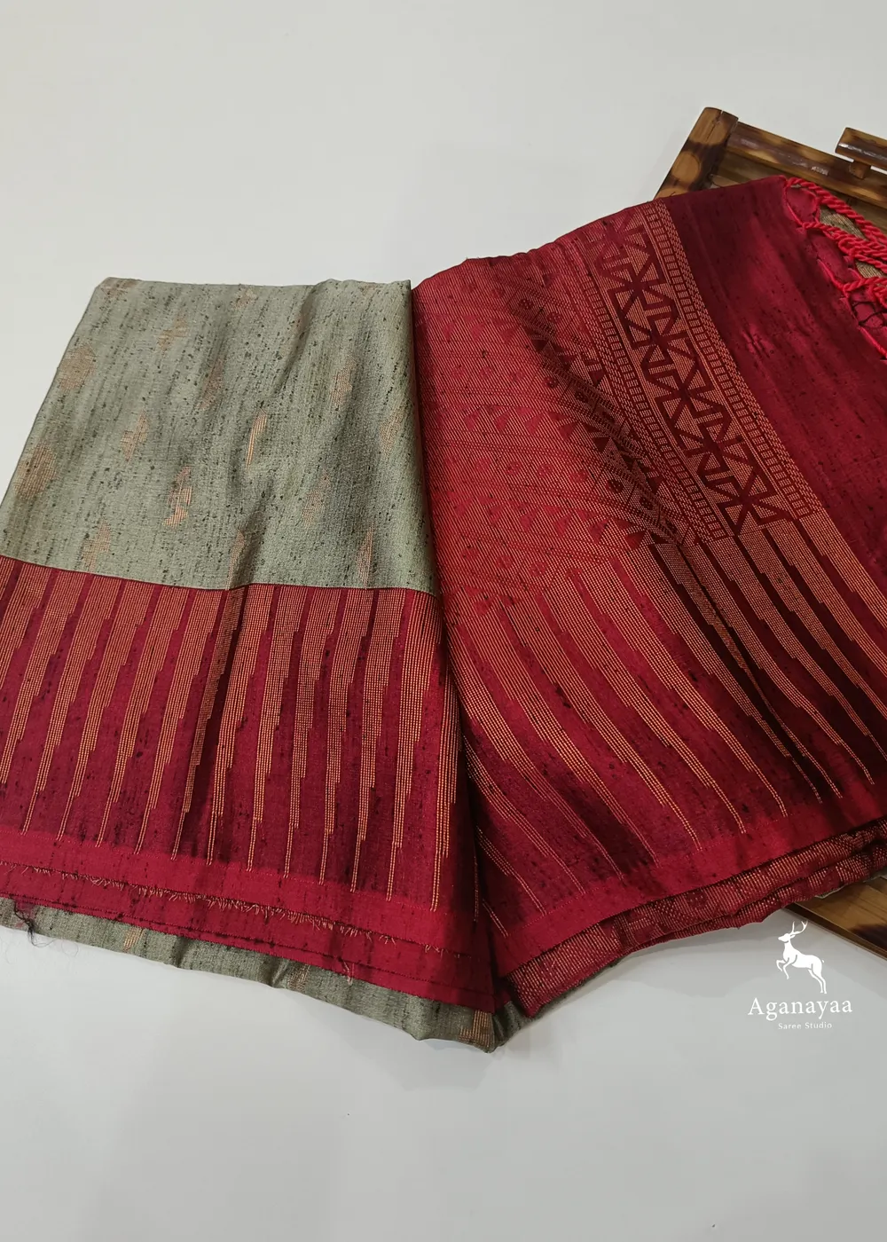 Beige Vegan Raw Silk