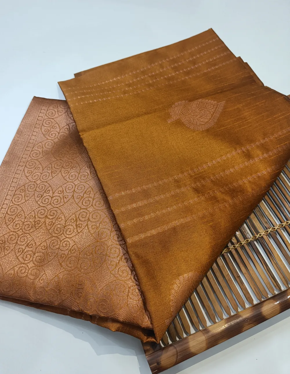 Golden Yellow Semi Silk Cotton