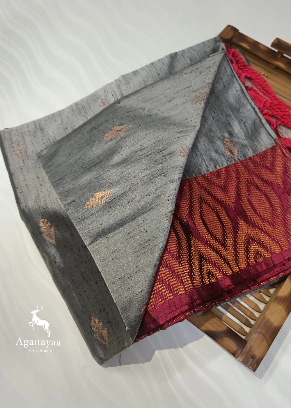 Cloudy Grey Vegan Raw Silk