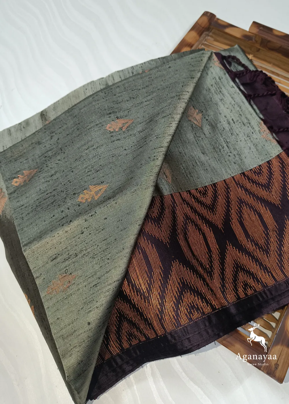 Grey Vegan Raw Silk