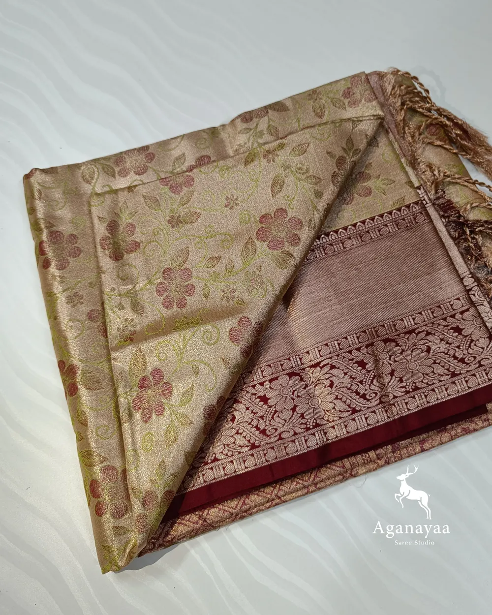 Pastel Creamy Tissue Silk - Floral