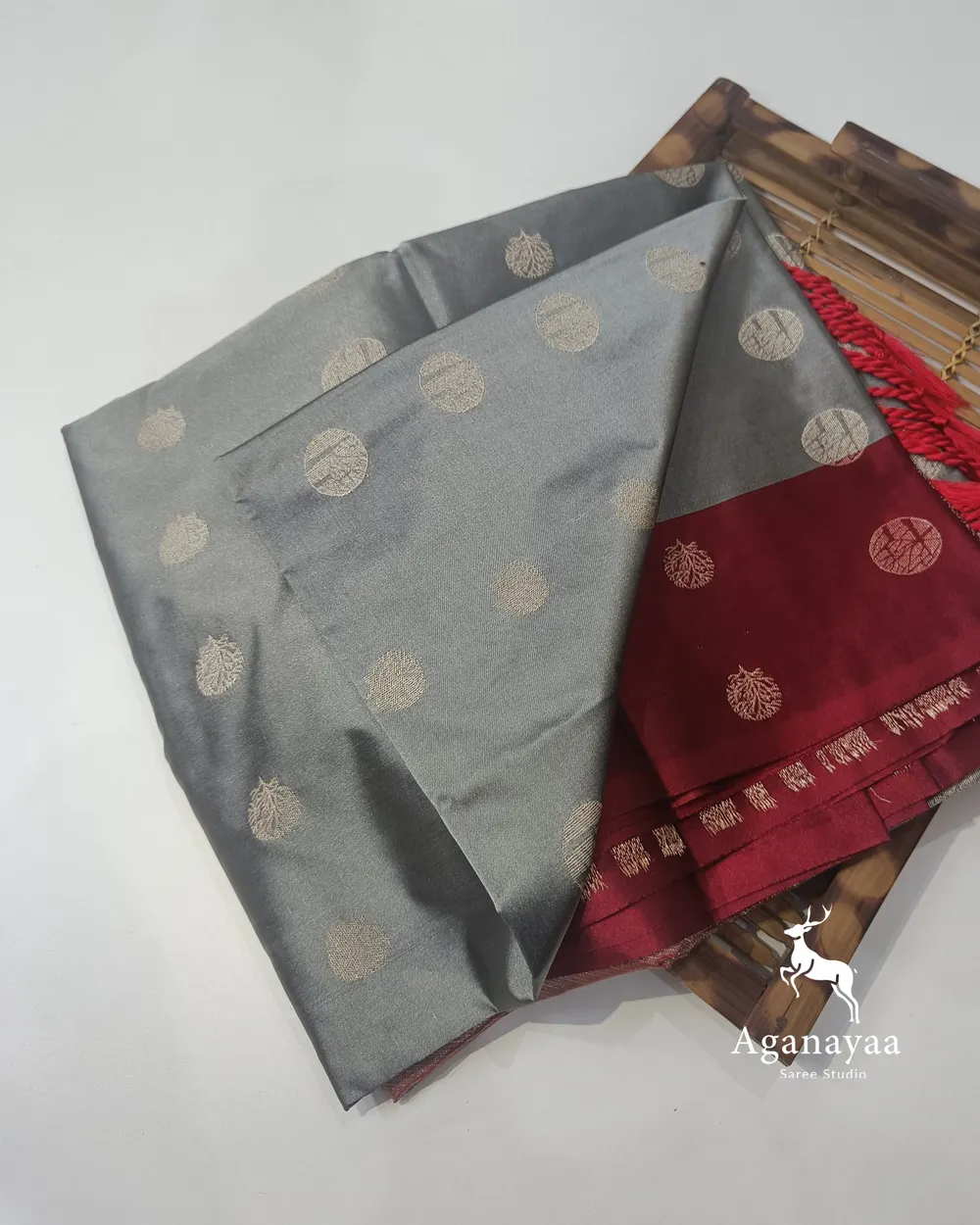 Silver Grey Vegan in Forest Theme Border