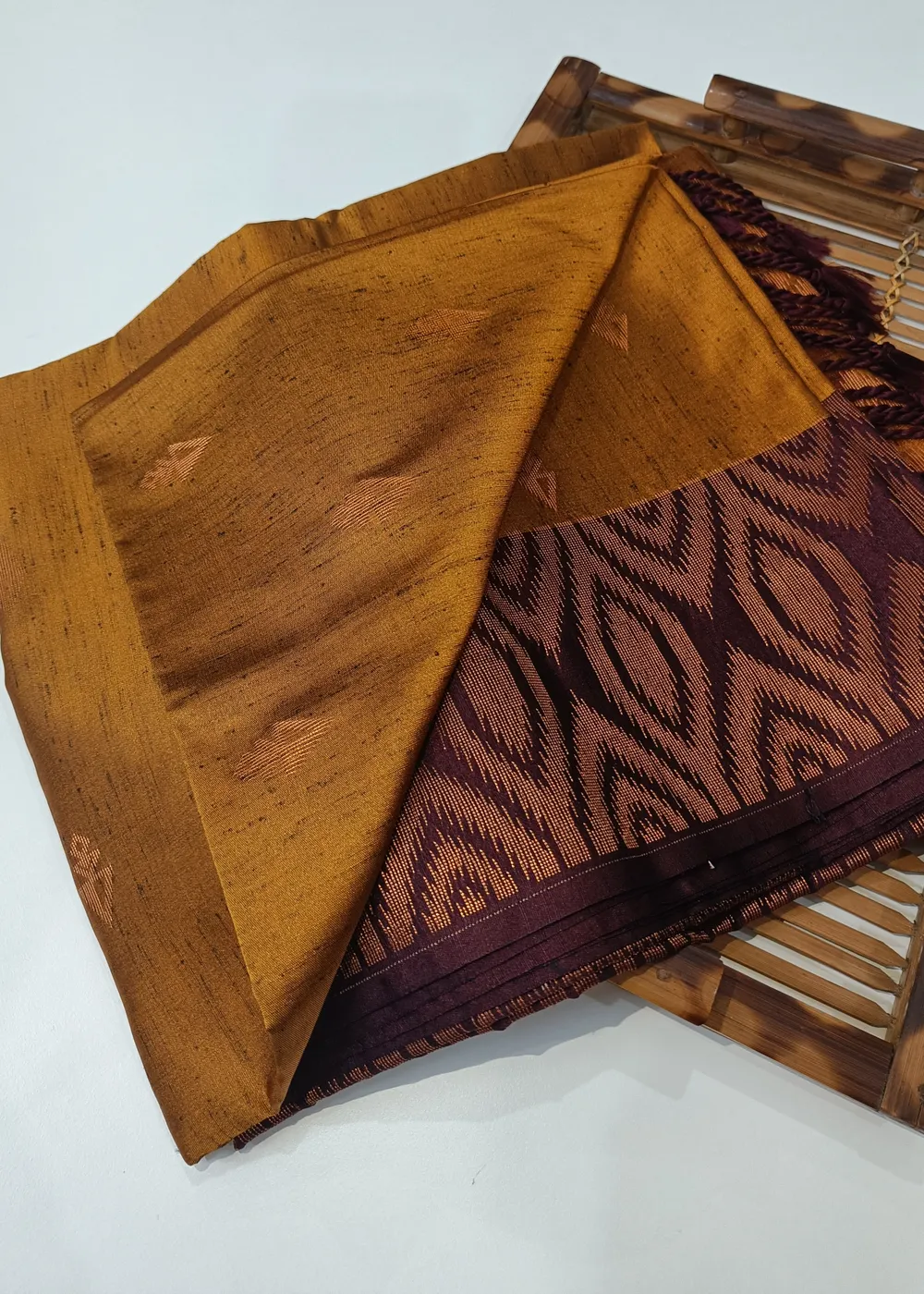 Caramel Yellow Vegan Raw Silk