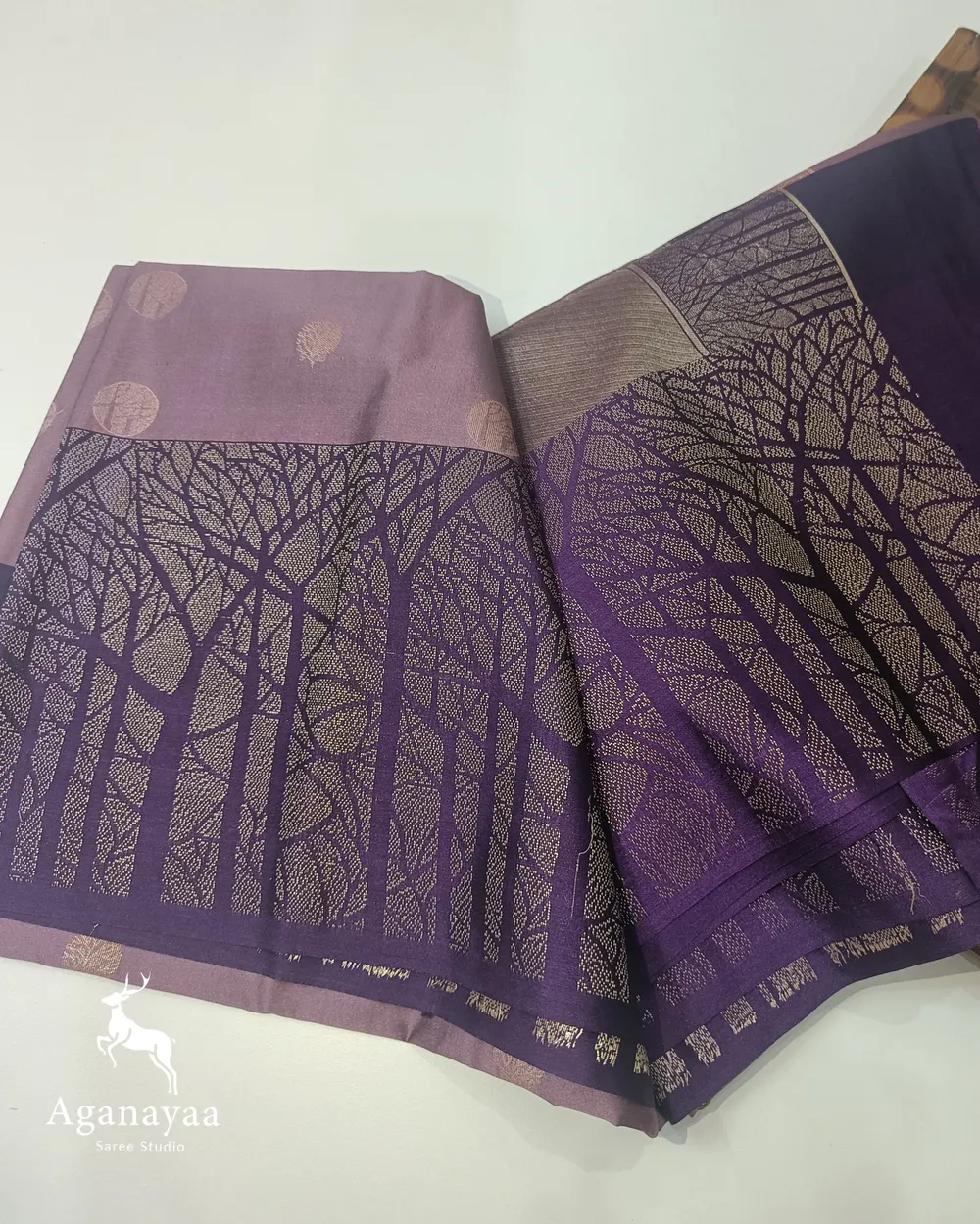 Lilac Purple Vegan in Forest Theme Border