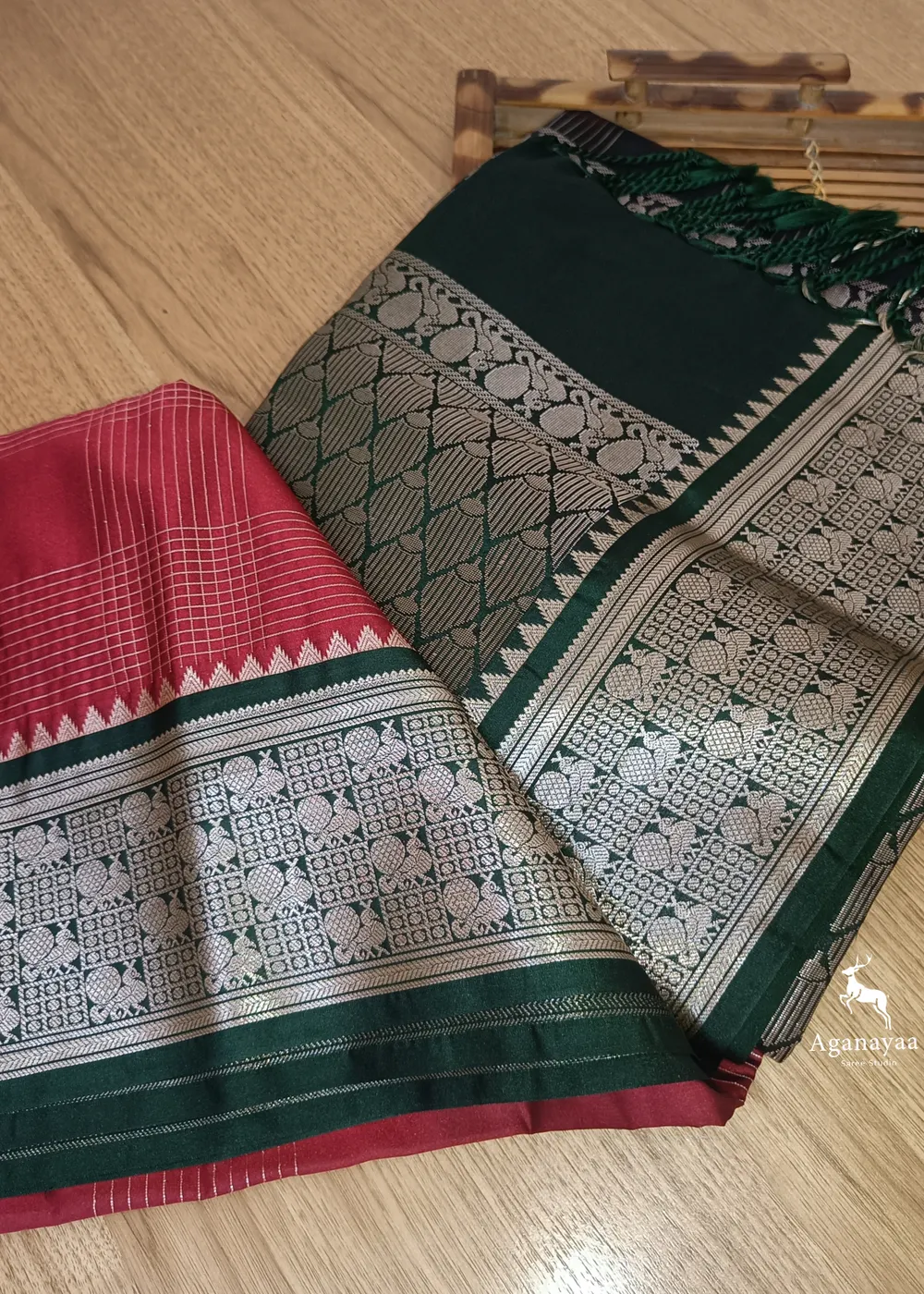 Traditional Maroon Zari Kattam