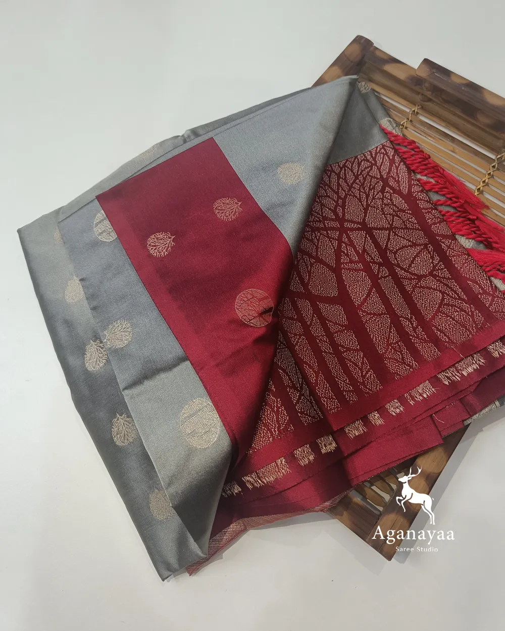 Silver Grey Vegan in Forest Theme Border