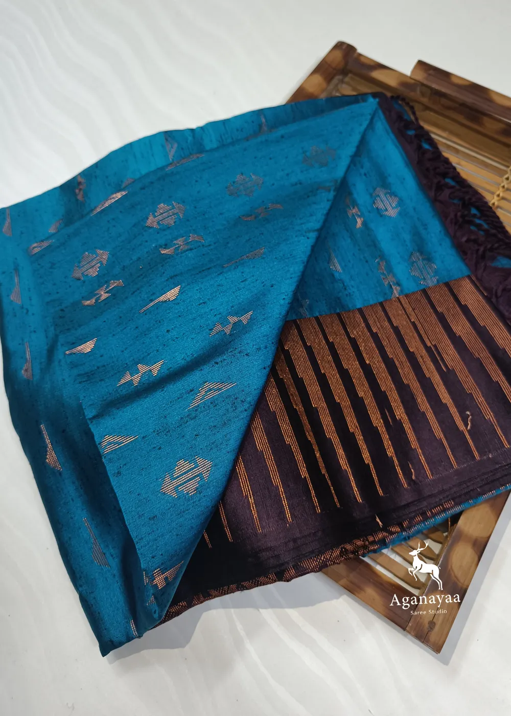 M.S Blue Vegan Raw Silk