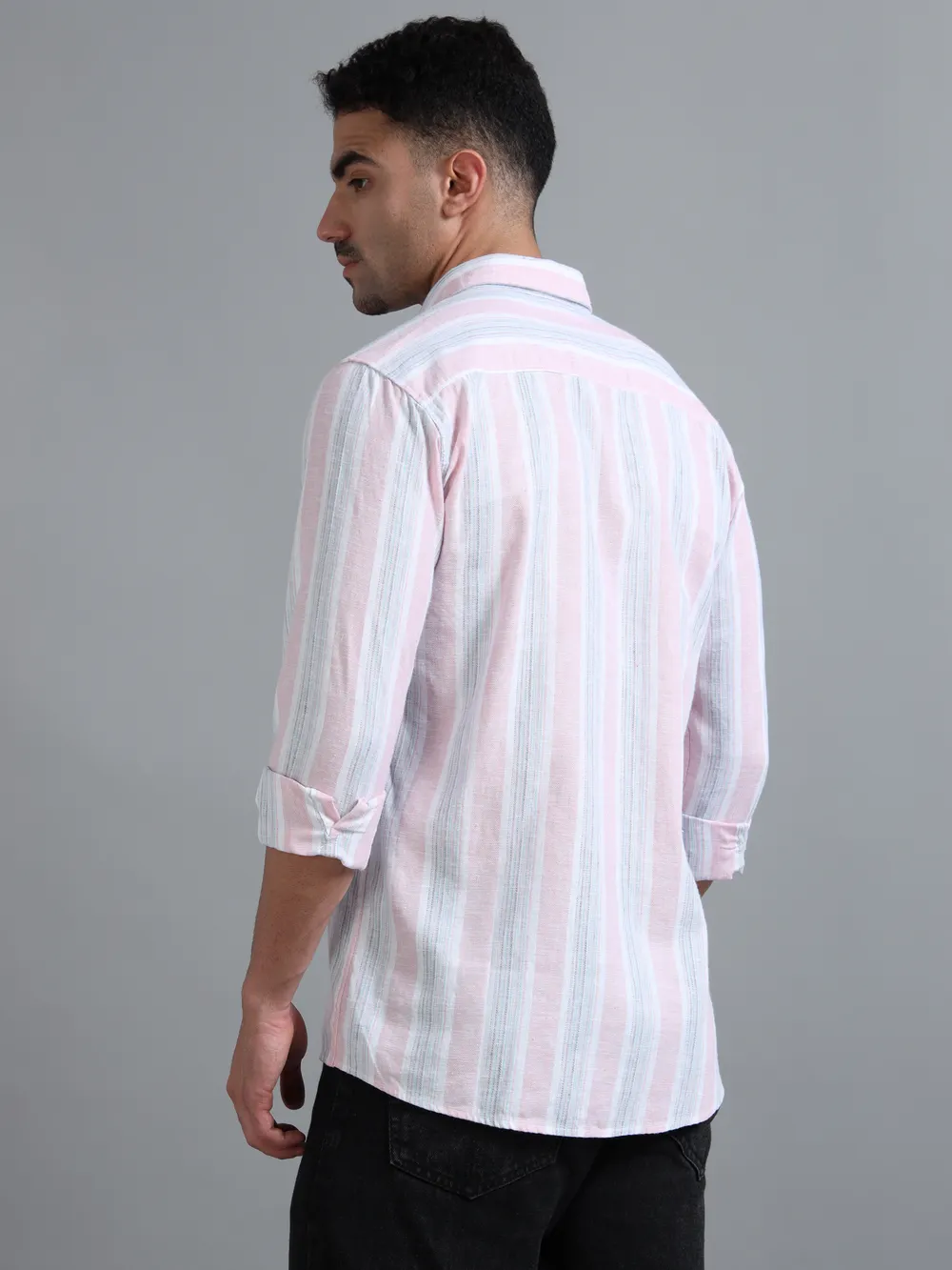 White & Pink Striped Shirt