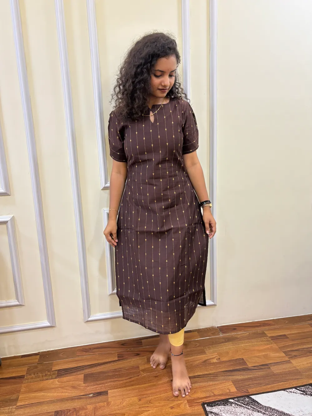 Coffee Brown Raw Silk Kurti