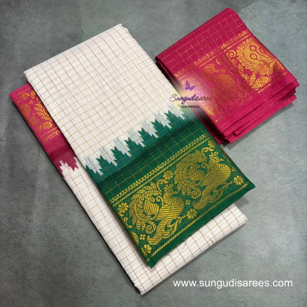 Half white ganga jamuna sungudi zarikattam