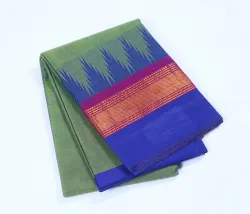 Floral Zari Buttas Indigo Silk Saree