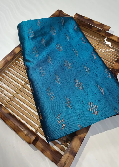 M.S Blue Vegan Raw Silk