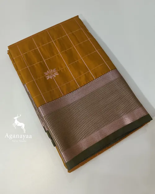 Mustard Yellow Zari Kattam