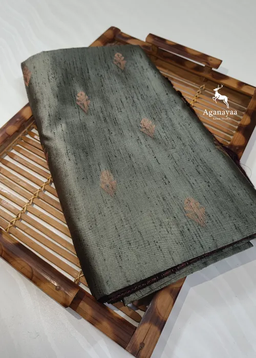 Grey Vegan Raw Silk