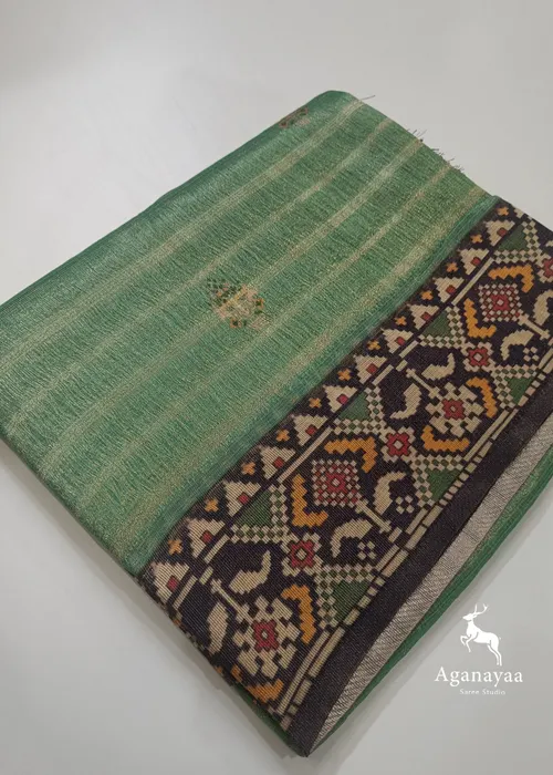 Teal Green Semi Tussar