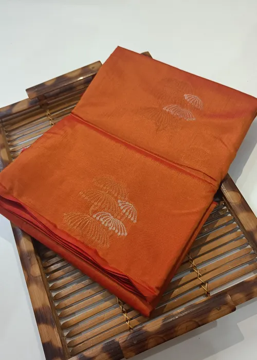 Borderless Rust Orange Soft Silk