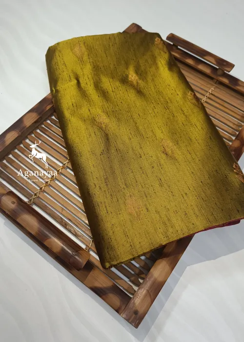 Mehendi Green Vegan Raw Silk