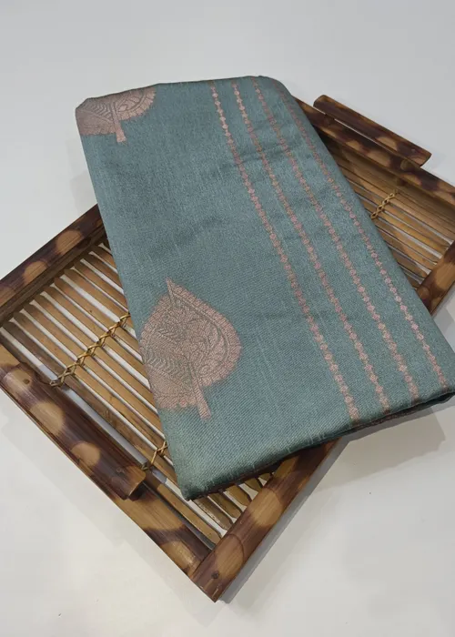 Pastel Blue Semi Silk Cotton
