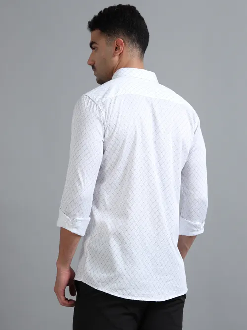 Glacier White Geometric Printed Shirt