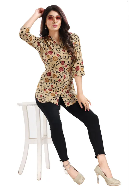 Poly Crepe Short Tunic Top