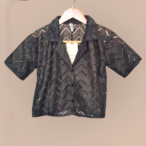 Boho Breeze Crochet Shirt – Semi-Sheer Style | Western Summer Wear
