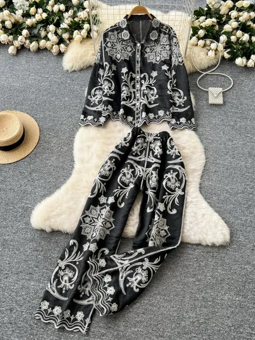 Dress Up Diva Royal Threads Embroidered Co-ord Set