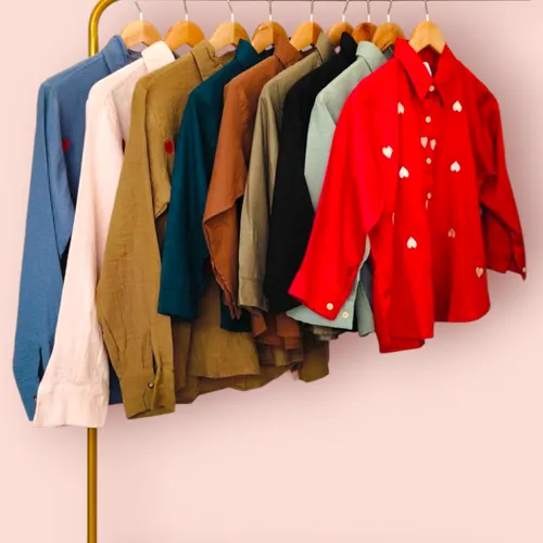 ColorPlay Cotton Shirts: Solid Staples & Heart Embroidery Collection