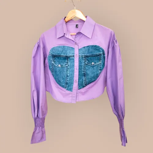 Denim Heart Drama Shirt – Wear Your Style on Your Sleeve