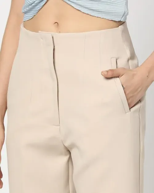 Boss Babe Tapered Trousers – Beige Edition