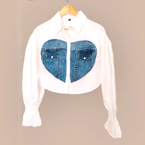 Denim Heart Drama Shirt – Wear Your Style on Your Sleeve