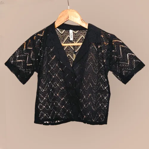 Boho Breeze Crochet Shirt – Semi-Sheer Style | Western Summer Wear