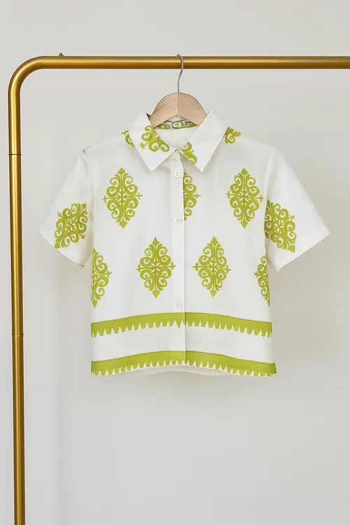 Tribal Pop Crop Shirt