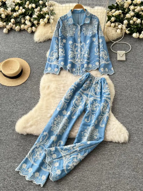 Dress Up Diva Royal Threads Embroidered Co-ord Set