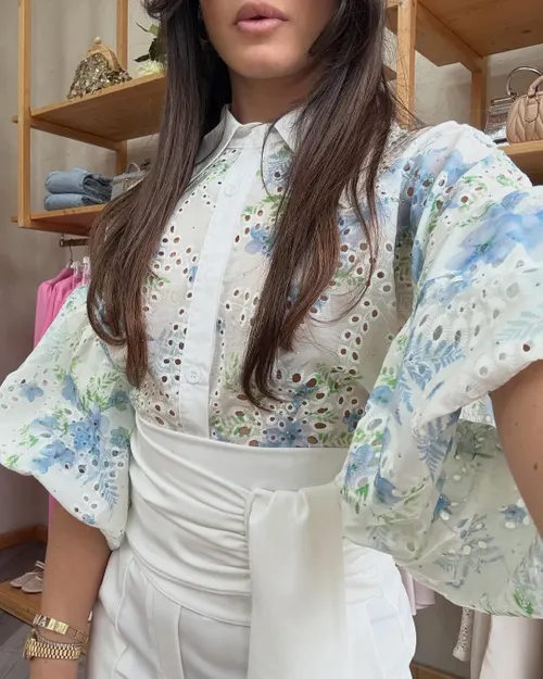 Dress Up Diva Garden Whisper Schiffli Shirt – 4 Luxe Florals