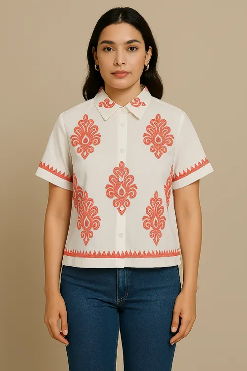 Tribal Pop Crop Shirt
