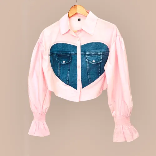 Denim Heart Drama Shirt – Wear Your Style on Your Sleeve