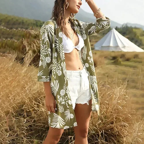 Tropical Escape Olive Shrug – Island Vibes in a Breezy Wrap